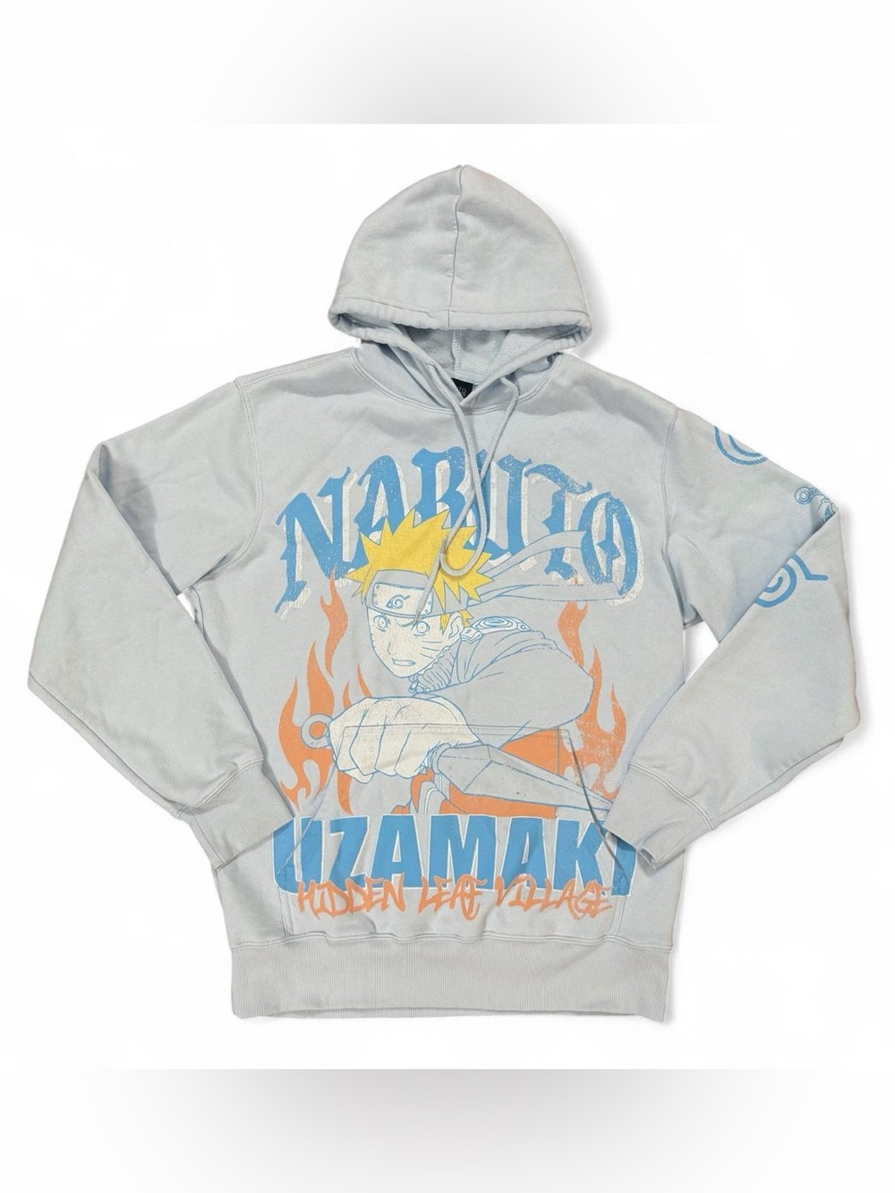 Naruto Uzumaki Anime Hoodie Blue Orange Graphic NARUTO Pullover Men’s Size M